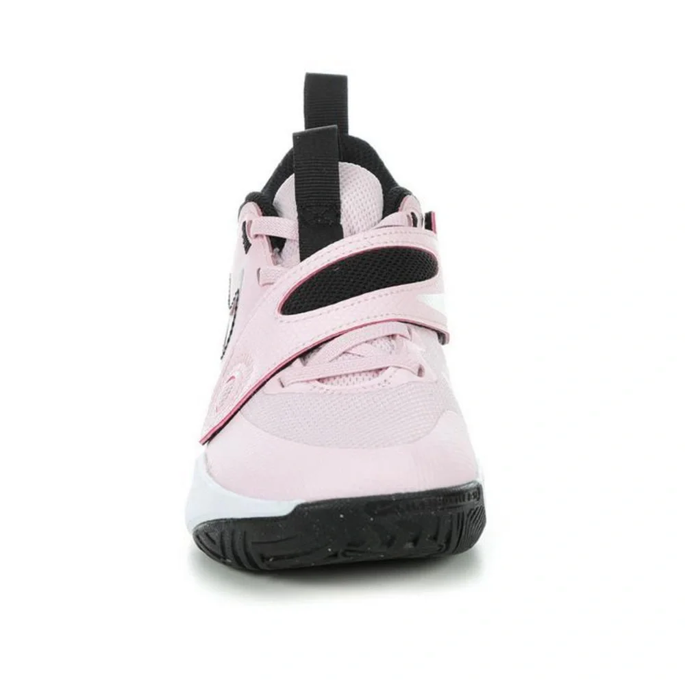 Nike team hustle d11 girls light pink basketball shoes size 2‎ and knee pads